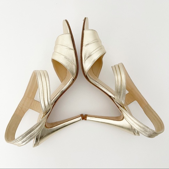 Kate Spade Helen Sandal Gold Metallic Heels - Picture 6 of 12